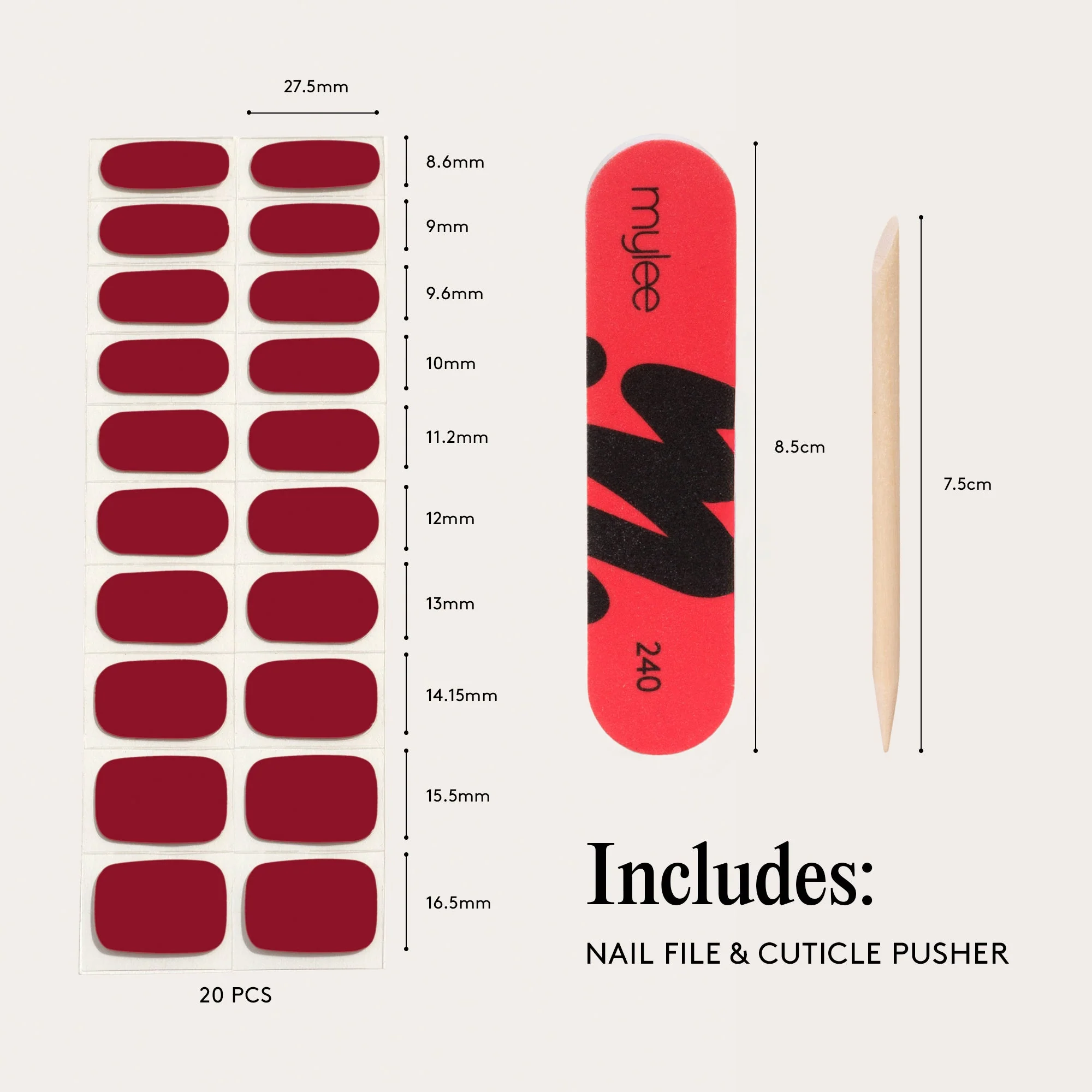 Mylee Gel Nail Wraps - As Red As It Gets - Image 9