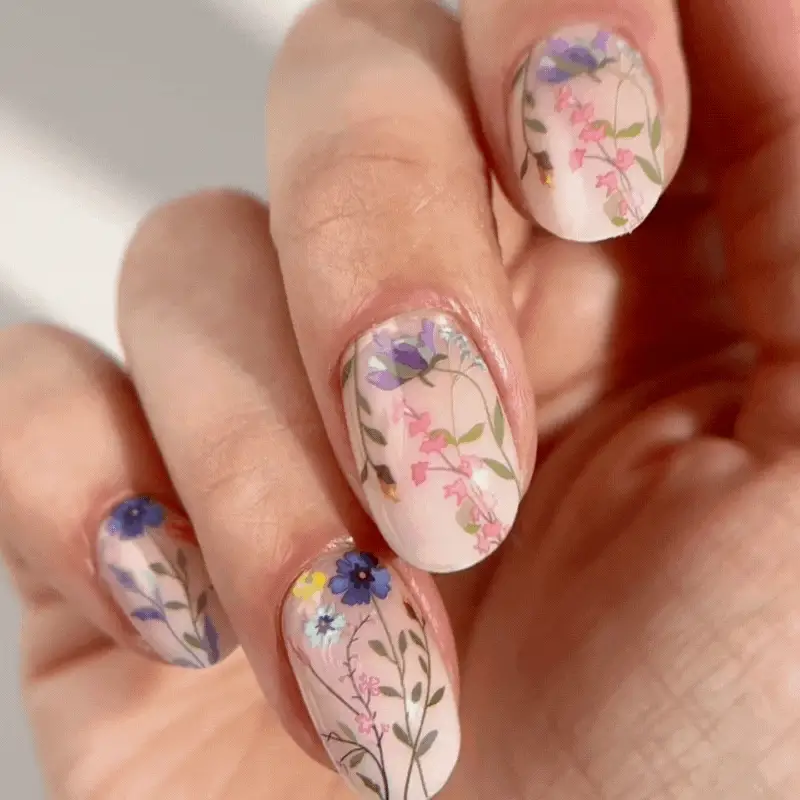 Mylee Gel Nail Wraps - Blooming Lovely - Image 3