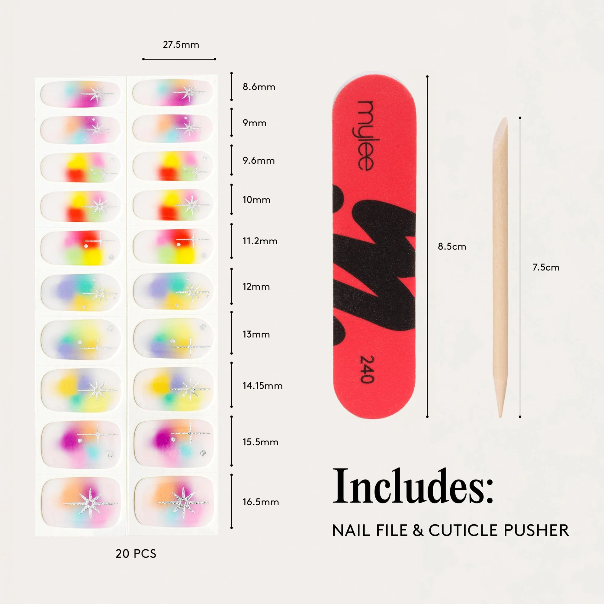 Mylee Gel Nail Wraps - Born This Way - Image 8