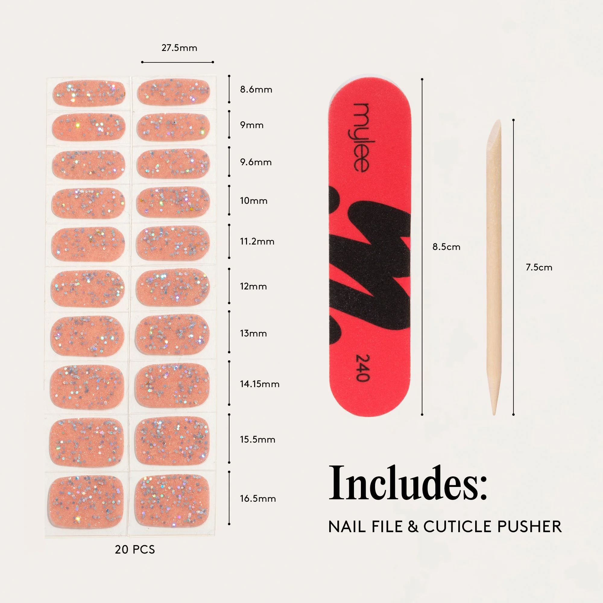 Mylee Gel Nail Wraps - Candy Floss - Image 9