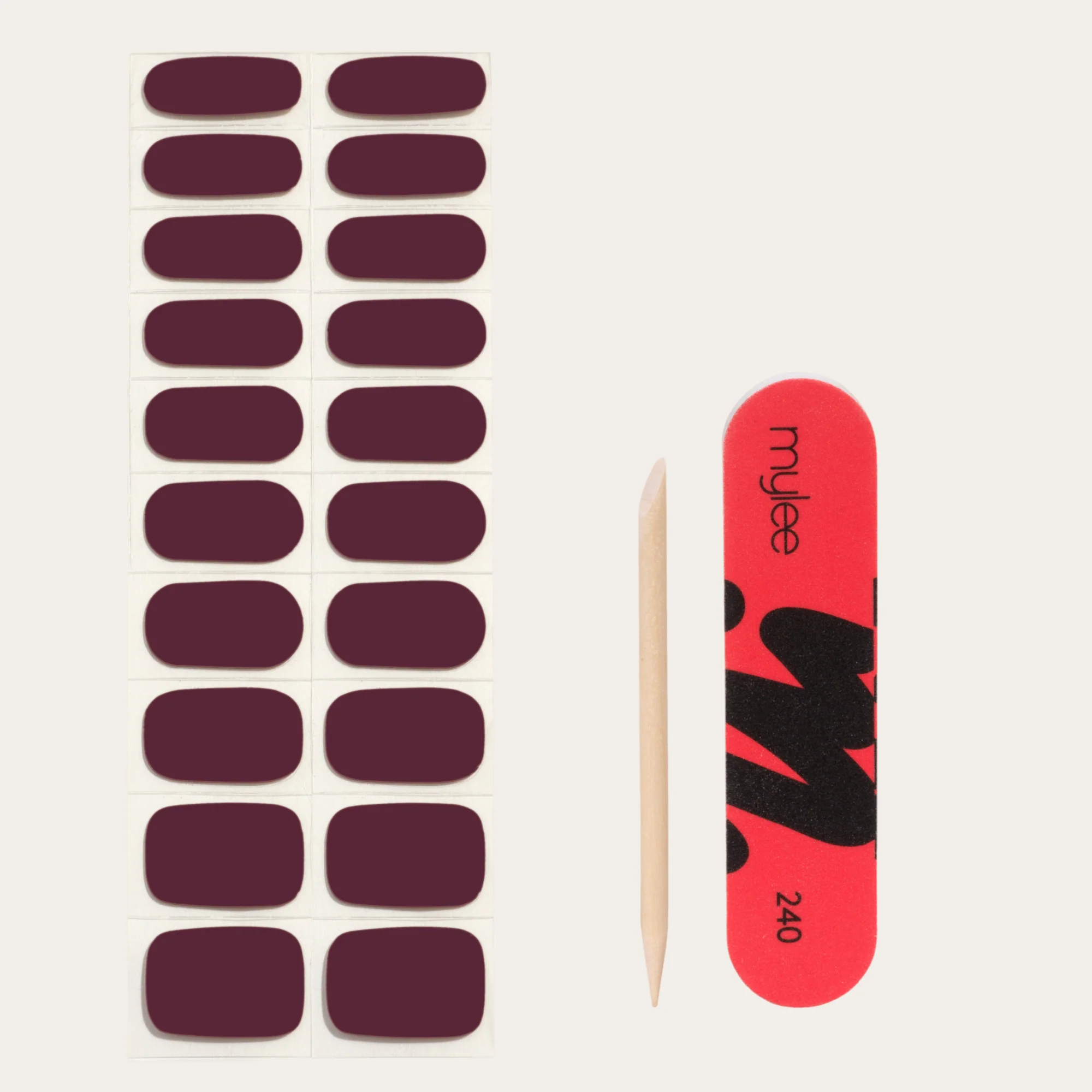 Mylee Gel Nail Wraps - Cherry Noir - Image 4