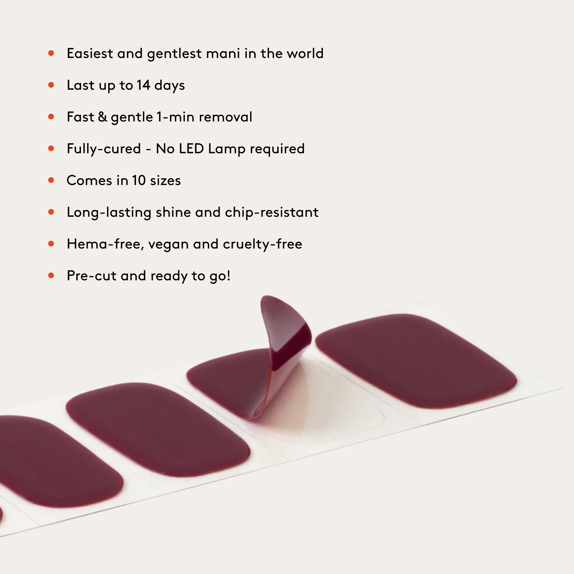 Mylee Gel Nail Wraps - Cherry Noir - Image 9