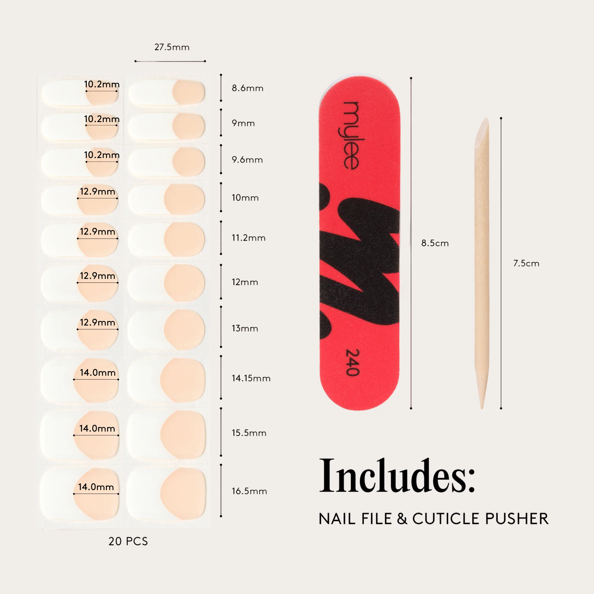 Mylee Gel Nail Wraps - French - Image 11