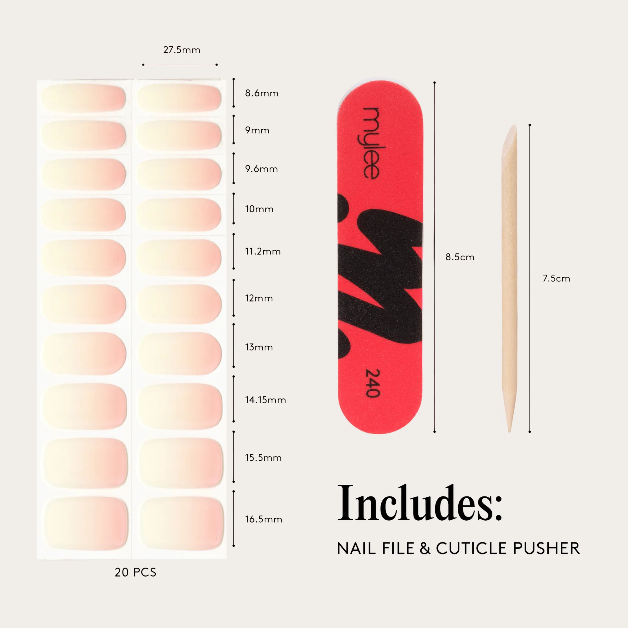 Mylee Gel Nail Wraps - Marshmallow Melt - Image 11