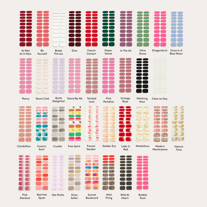 Mylee Gel Nail Wraps Mega Multipack - 37 Diverse Designs for Ultimate Variety