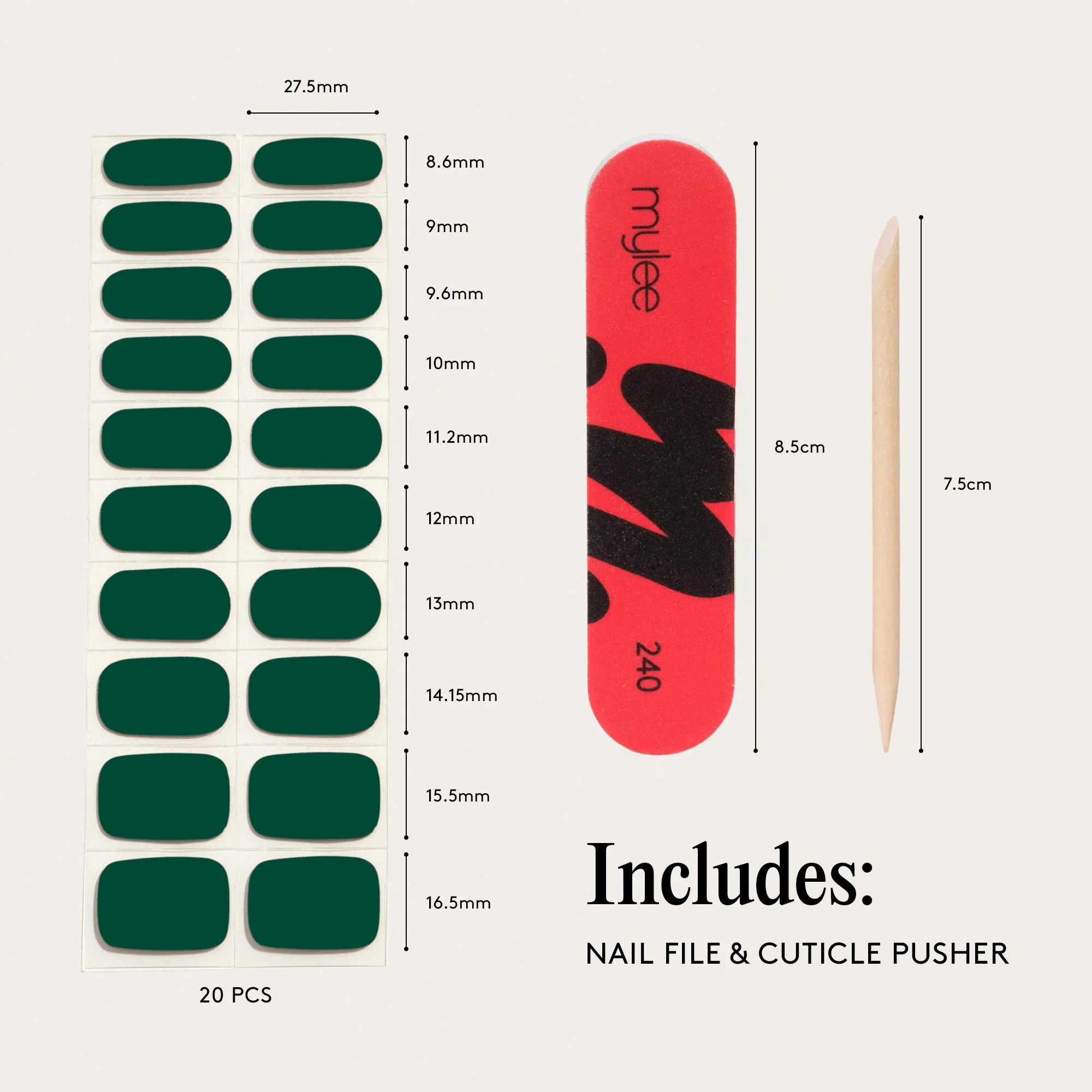 Mylee Gel Nail Wraps - Green Velvet - Image 9