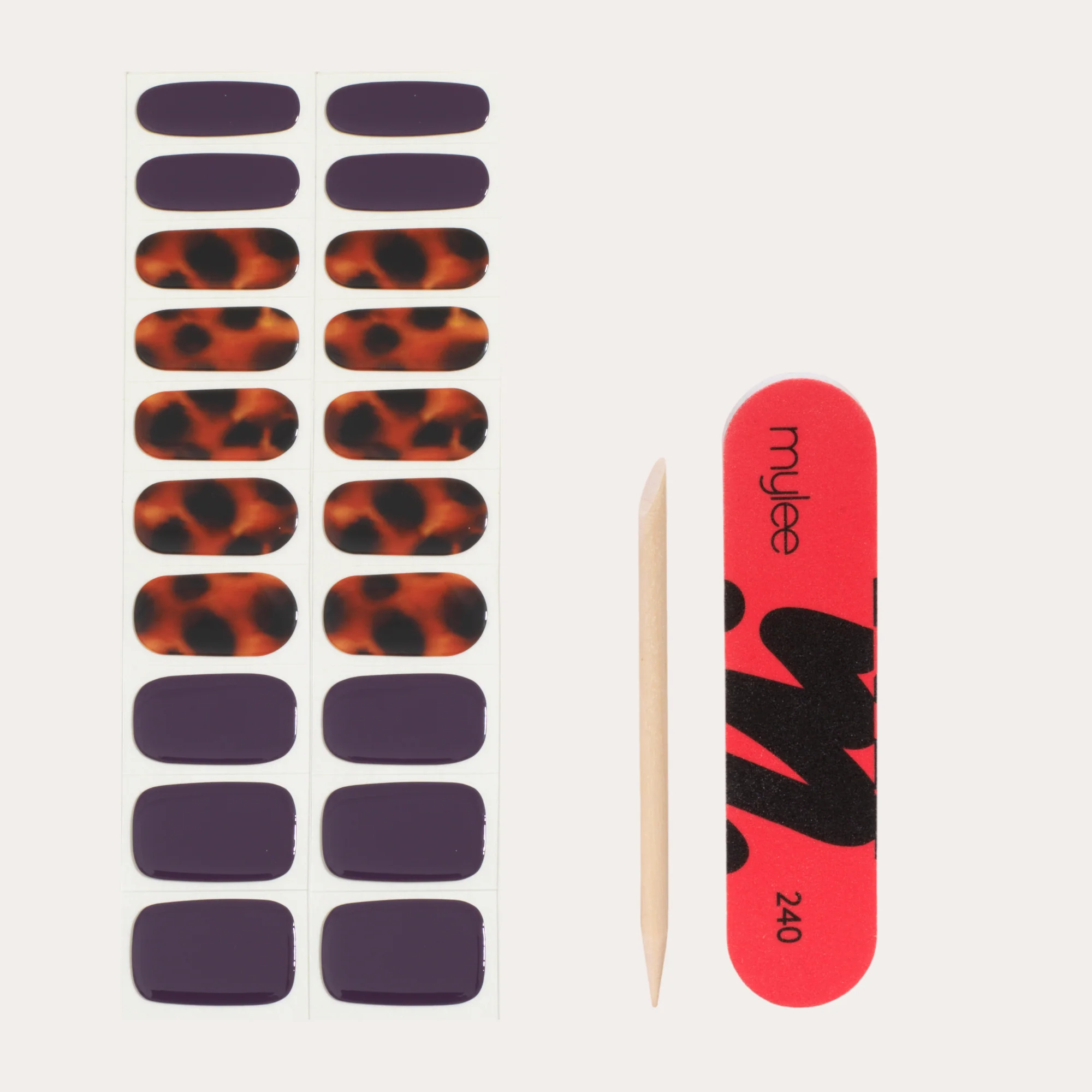Mylee Gel Nail Wraps - Mulberry Clash - Image 4