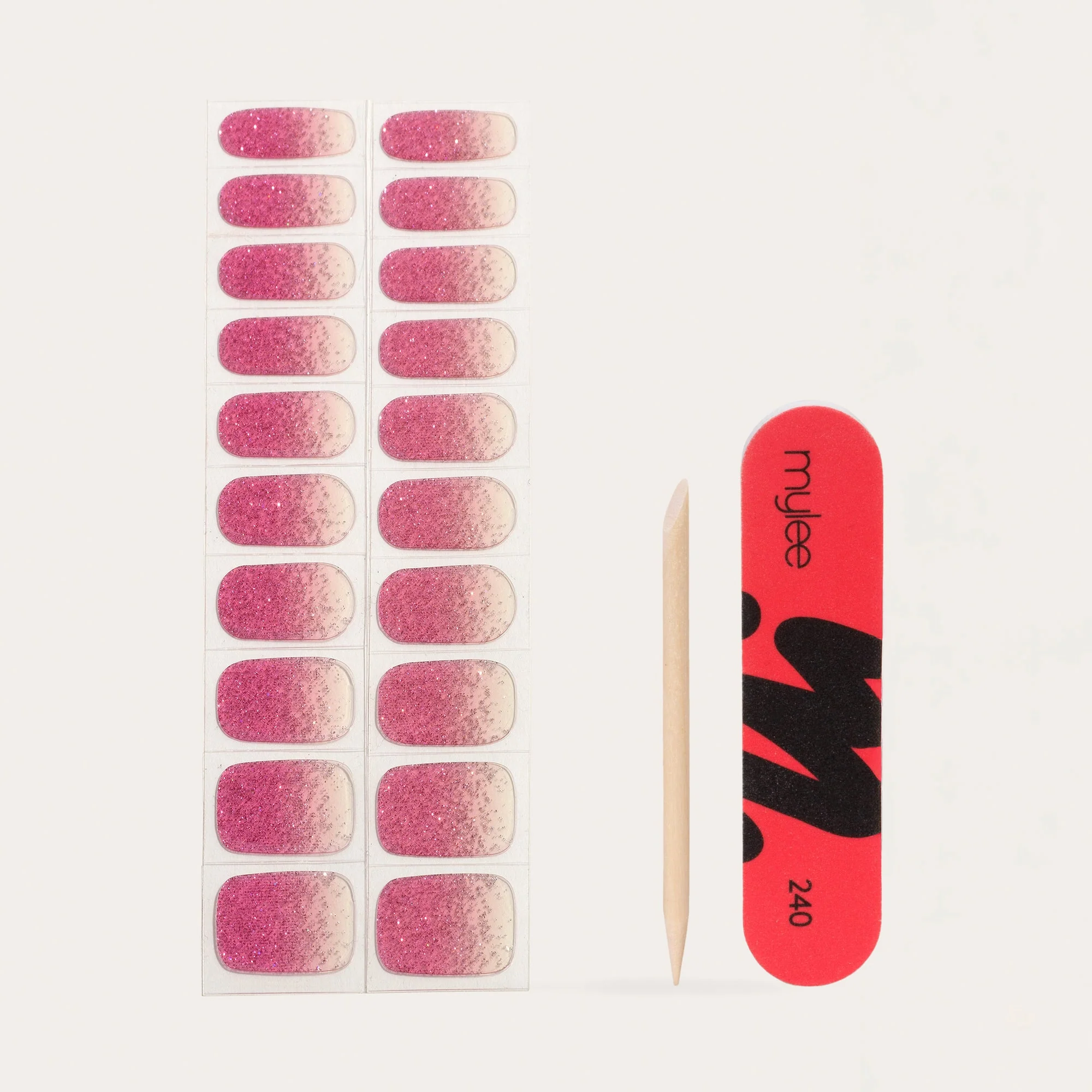 Mylee Gel Nail Wraps - Pink Stardust - Image 4