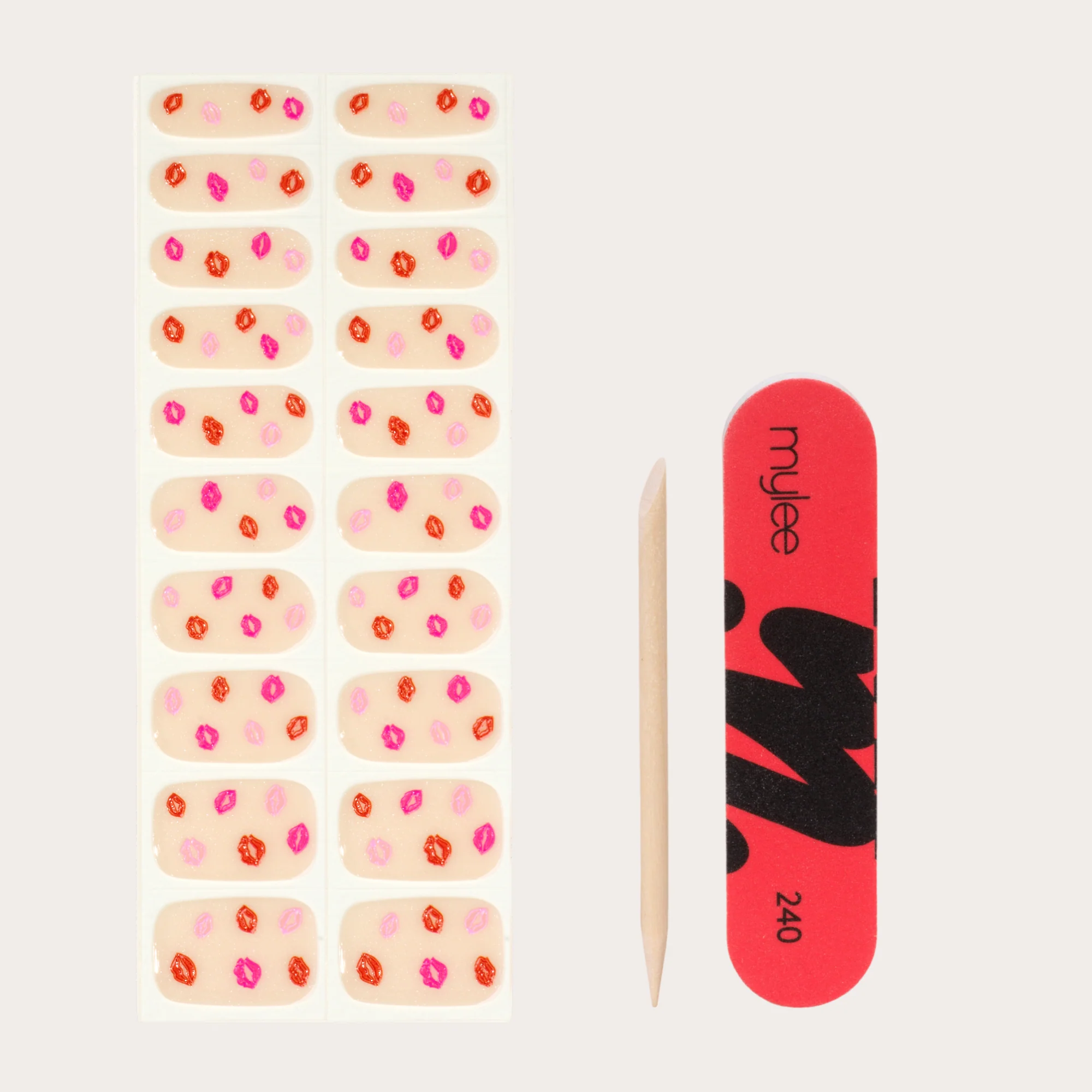 Mylee Gel Nail Wraps - Pucker Up - Image 4