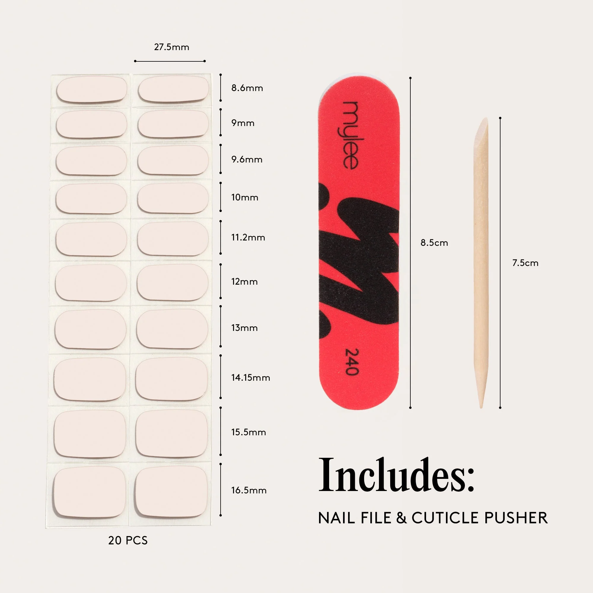 Mylee Gel Nail Wraps - Stone Cold - Image 9