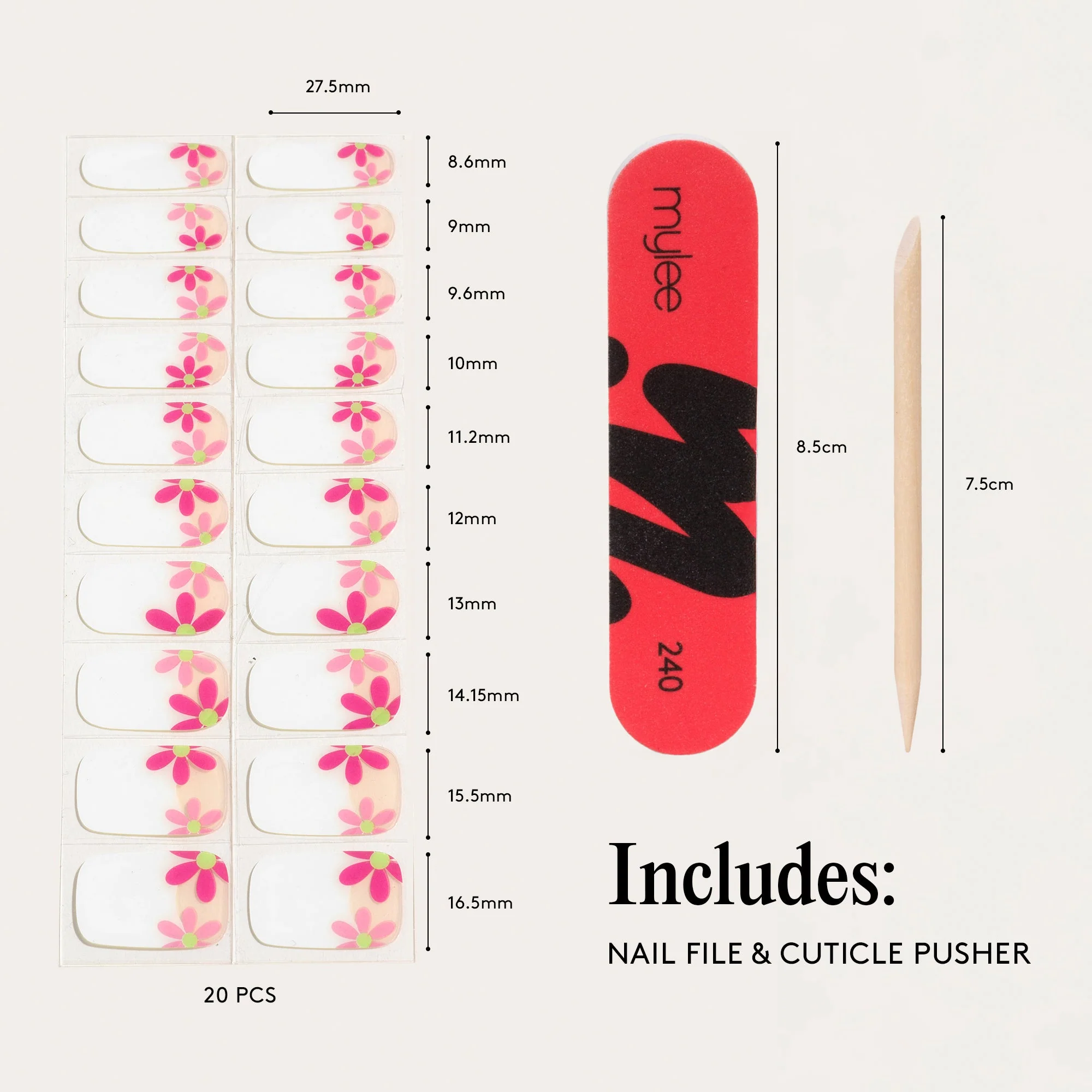 Mylee Gel Nail Wraps - The French Garden - Image 8
